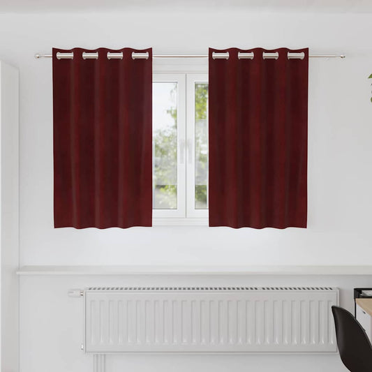 Vorhänge mit Vorhängen 2 pcs Weinrot 140 x 140 cm Samt