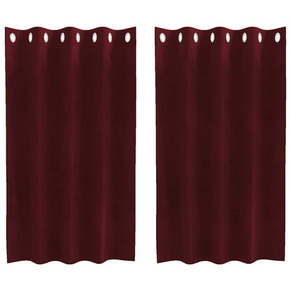 Vorhänge mit Vorhängen 2 pcs Weinrot 140 x 140 cm Samt