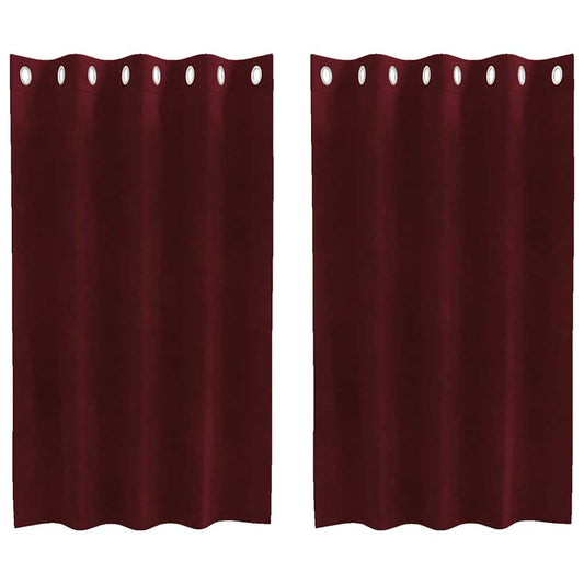 Vorhänge mit Vorhängen 2 pcs Weinrot 140 x 140 cm Samt