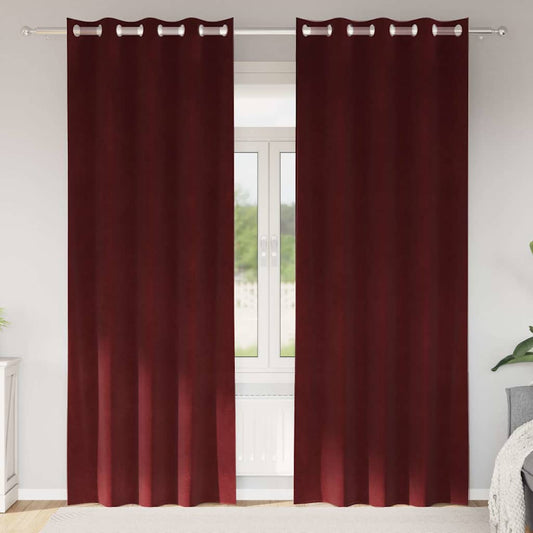 Vorhänge mit Vorhängen 2 pcs Weinrot 140 x 225 cm Samt