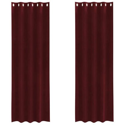 Vorhänge mit Vorhängen 2 pcs Weinrot 140 x 225 cm Samt