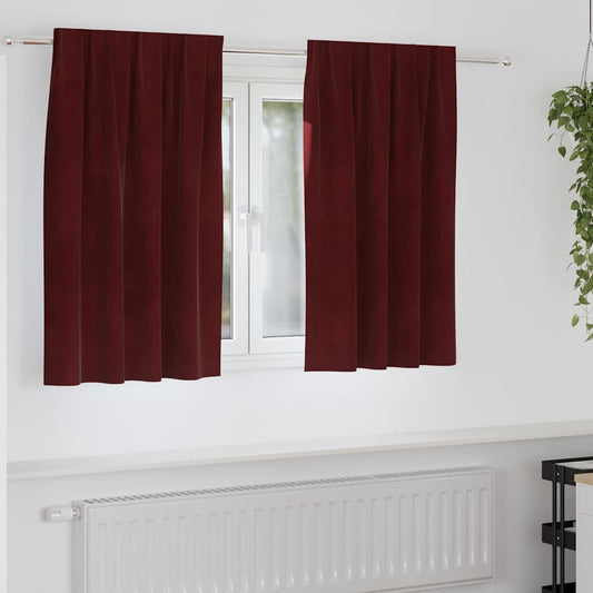 Vorhänge mit Vorhängen 2 pcs Weinrot 140 x 140 cm Samt