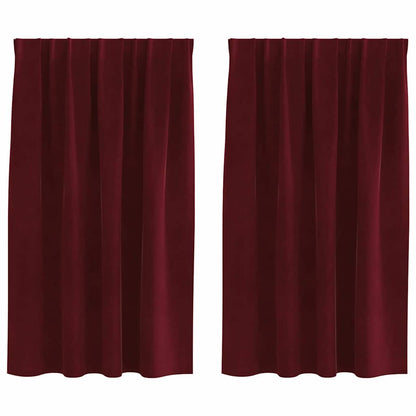 Vorhänge mit Vorhängen 2 pcs Weinrot 140 x 140 cm Samt