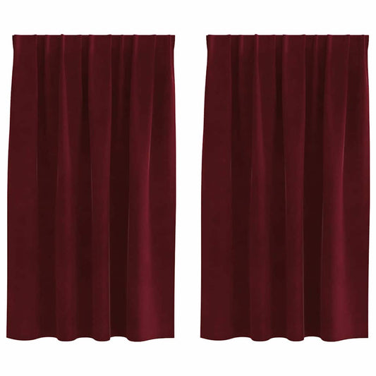 Vorhänge mit Vorhängen 2 pcs Weinrot 140 x 140 cm Samt