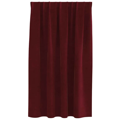 Vorhänge mit Vorhängen 2 pcs Weinrot 140 x 140 cm Samt