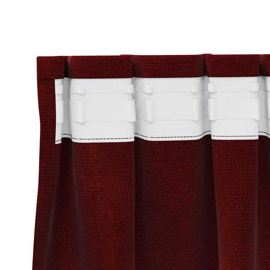Vorhänge mit Vorhängen 2 pcs Weinrot 140 x 245 cm Samt