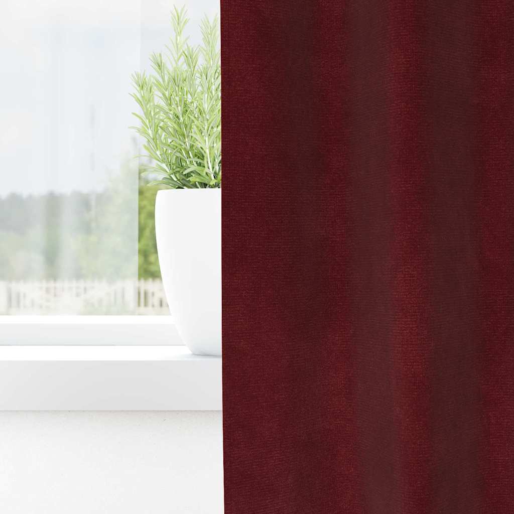 Vorhänge mit Vorhängen 2 pcs Weinrot 140 x 245 cm Samt