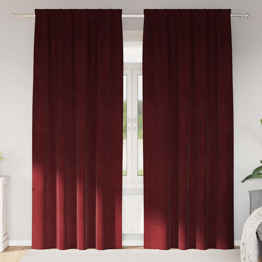 Vorhänge mit Vorhängen 2 pcs Weinrot 140 x 245 cm Samt