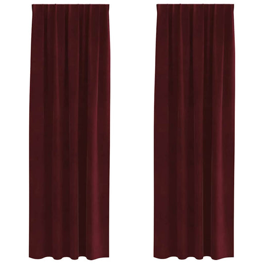 Vorhänge mit Vorhängen 2 pcs Weinrot 140 x 245 cm Samt