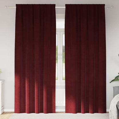 Vorhänge mit Vorhängen 2 pcs Weinrot 140 x 260 cm Samt