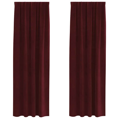 Vorhänge mit Vorhängen 2 pcs Weinrot 140 x 260 cm Samt