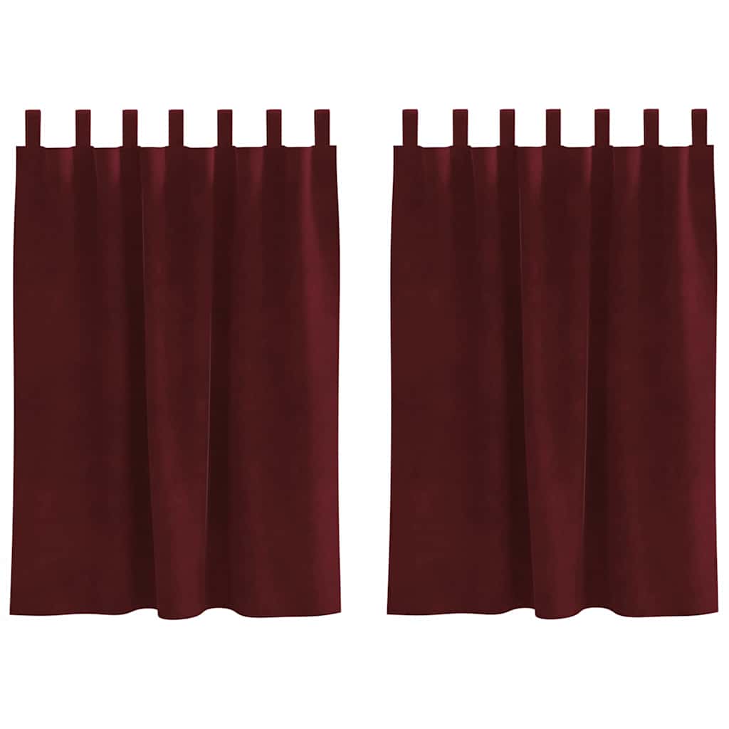 Vorhänge mit Vorhängen 2 pcs Weinrot 140 x 140 cm Samt