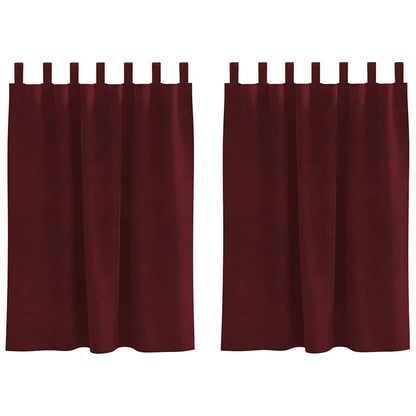 Vorhänge mit Vorhängen 2 pcs Weinrot 140 x 140 cm Samt