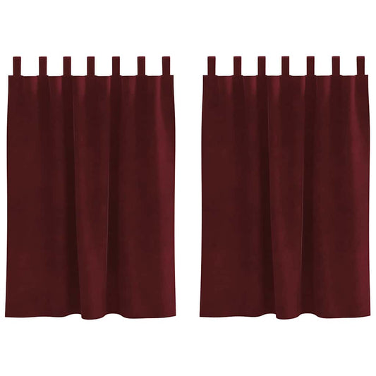 Vorhänge mit Vorhängen 2 pcs Weinrot 140 x 140 cm Samt
