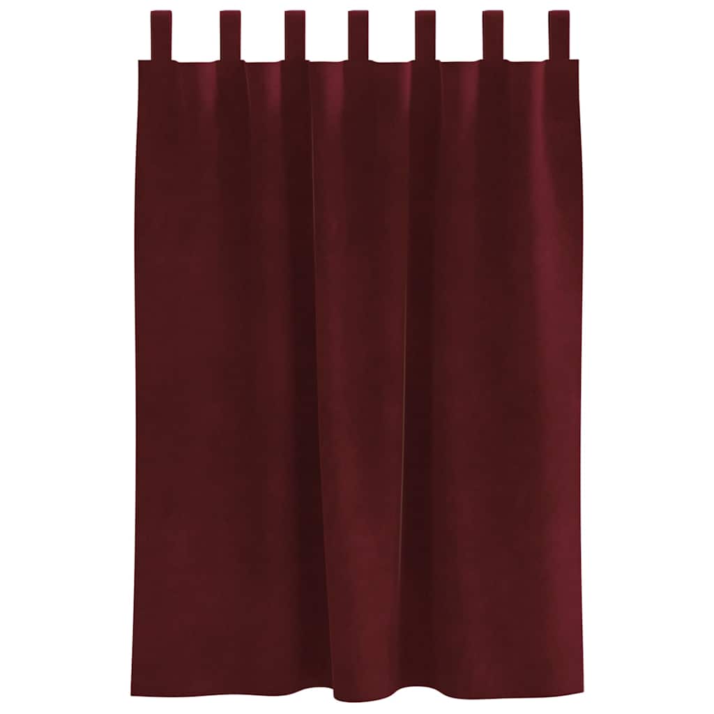 Vorhänge mit Vorhängen 2 pcs Weinrot 140 x 140 cm Samt