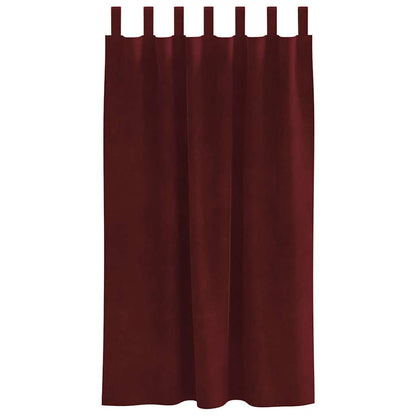 Vorhänge mit Vorhängen 2 pcs Weinrot 140 x 175 cm Samt