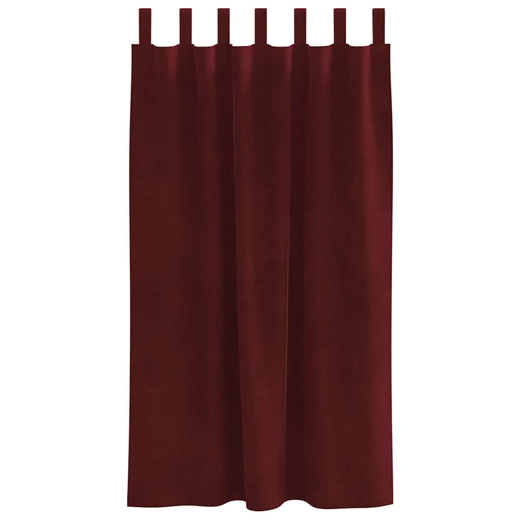 Vorhänge mit Vorhängen 2 pcs Weinrot 140 x 175 cm Samt