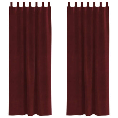 Vorhänge mit Vorhängen 2 pcs Weinrot 140 x 260 cm Samt