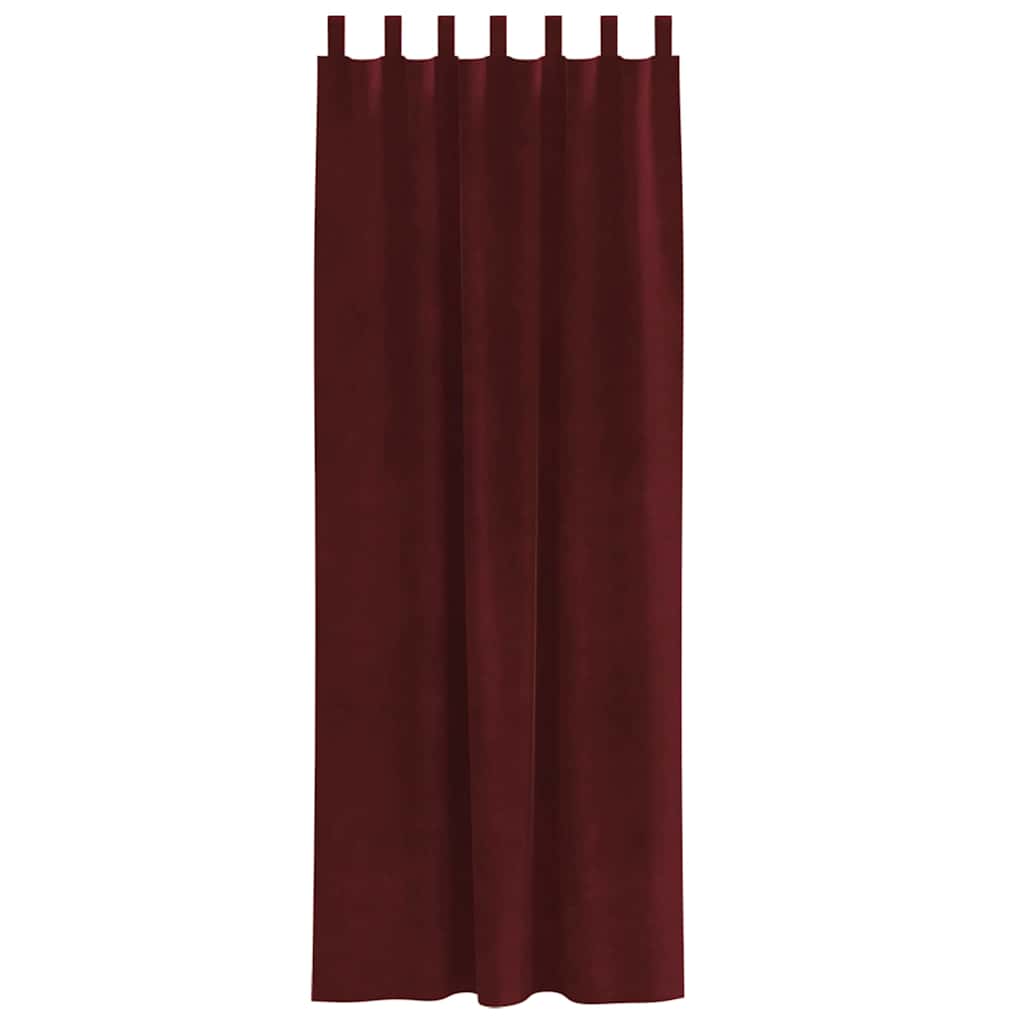 Vorhänge mit Vorhängen 2 pcs Weinrot 140 x 260 cm Samt