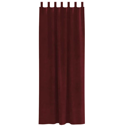 Vorhänge mit Vorhängen 2 pcs Weinrot 140 x 260 cm Samt