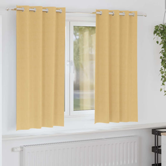 Vorhänge mit Vorhängen 2 pcs Beige Polyester