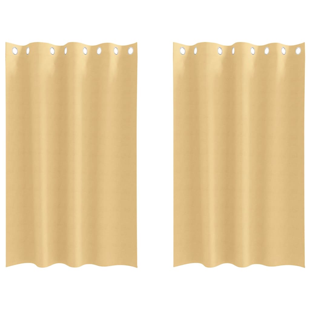 Vorhänge mit Vorhängen 2 pcs Beige Polyester