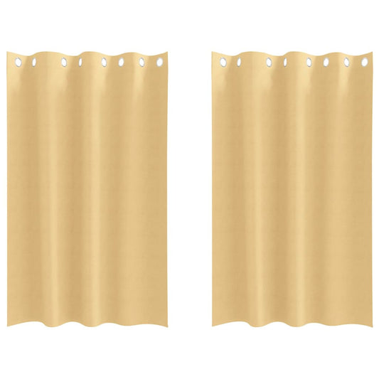Vorhänge mit Vorhängen 2 pcs Beige Polyester