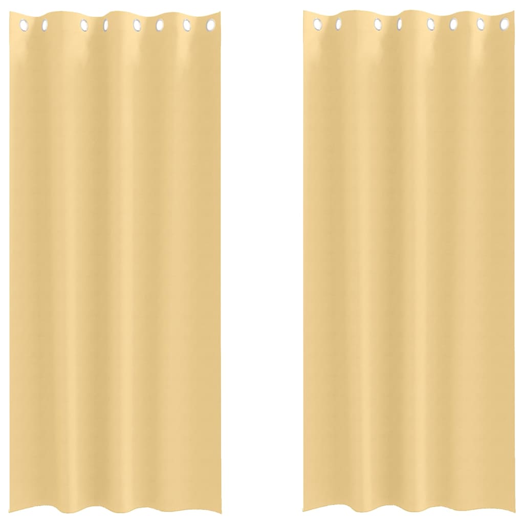 Vorhänge mit Vorhängen 2 pcs Beige Polyester