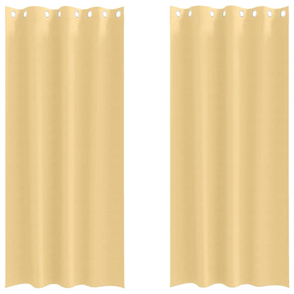 Vorhänge mit Vorhängen 2 pcs Beige Polyester