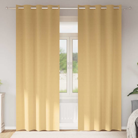 Vorhänge mit Vorhängen 2 pcs Beige Polyester