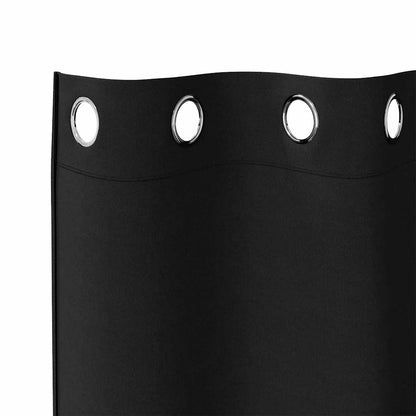Vorhänge mit Vorhängen 2 pcs Schwarz Polyester