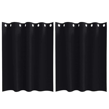Vorhänge mit Vorhängen 2 pcs Schwarz Polyester