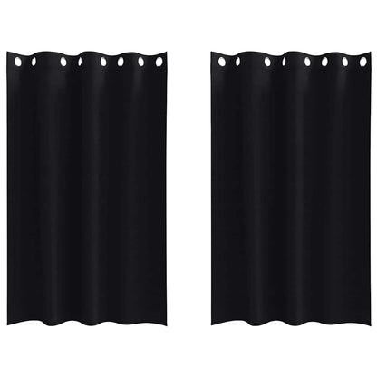 Vorhänge mit Vorhängen 2 pcs Schwarz Polyester