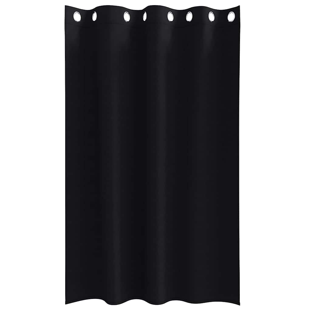 Vorhänge mit Vorhängen 2 pcs Schwarz Polyester