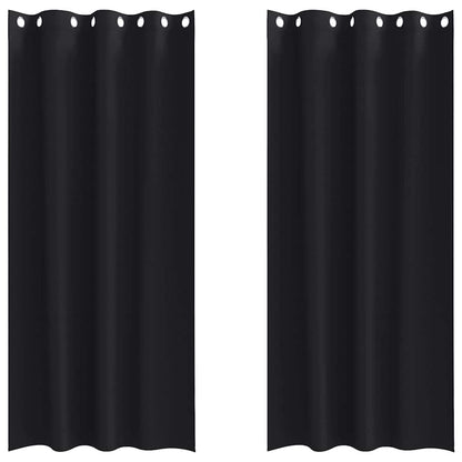 Vorhänge mit Vorhängen 2 pcs Schwarz Polyester