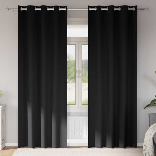 Vorhänge mit Vorhängen 2 pcs Schwarz Polyester