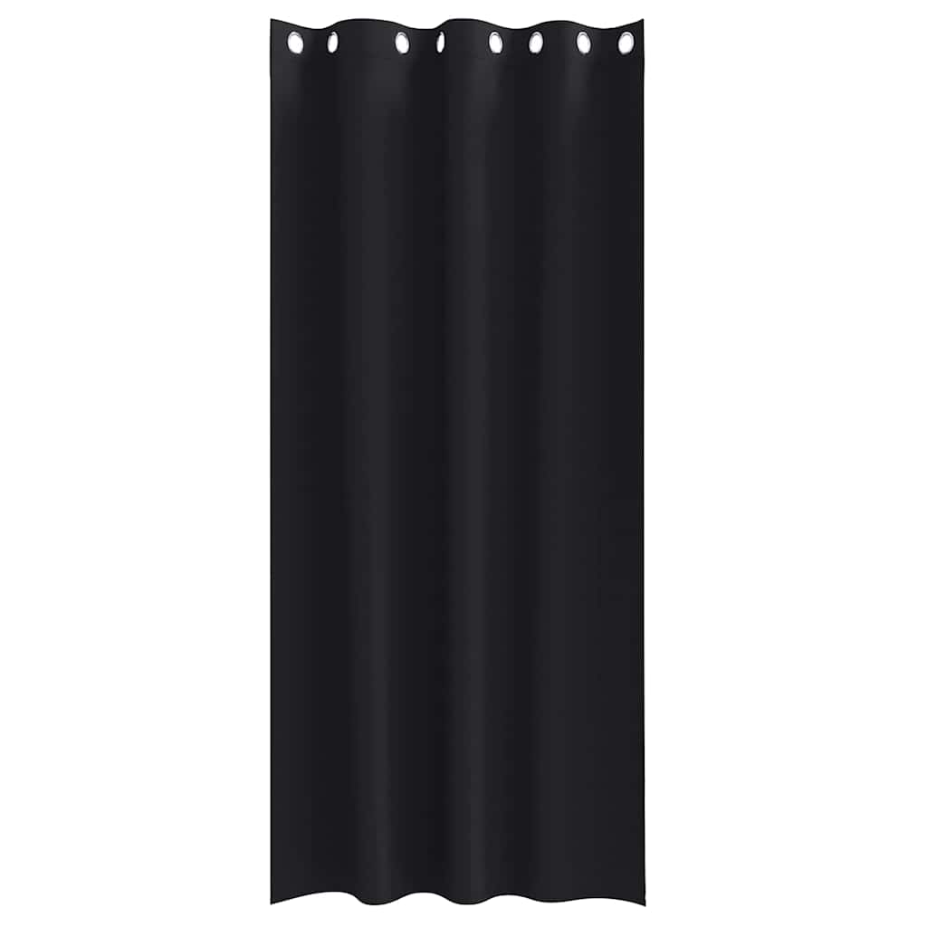 Vorhänge mit Vorhängen 2 pcs Schwarz Polyester