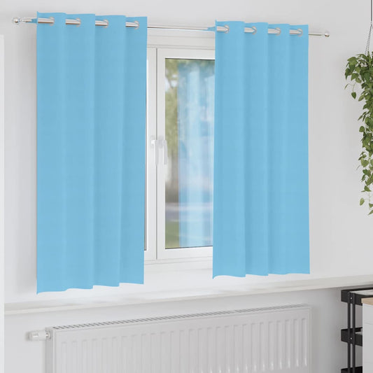 Vorhänge mit Vorhängen 2 pcs Hellblau Polyester