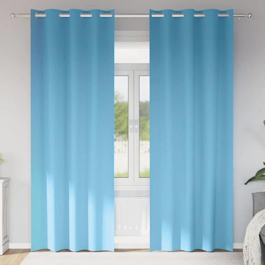 Vorhänge mit Vorhängen 2 pcs Hellblau Polyester