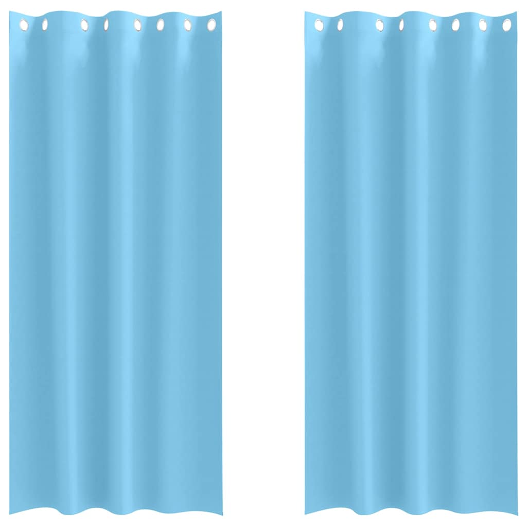 Vorhänge mit Vorhängen 2 pcs Hellblau Polyester