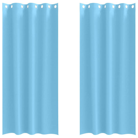 Vorhänge mit Vorhängen 2 pcs Hellblau Polyester