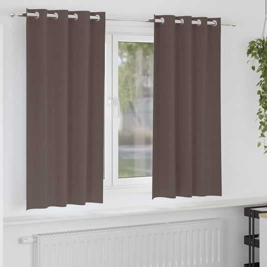 Vorhänge mit Vorhängen 2 pcs Dunkelbraun Polyester