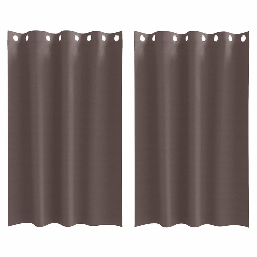 Vorhänge mit Vorhängen 2 pcs Dunkelbraun Polyester
