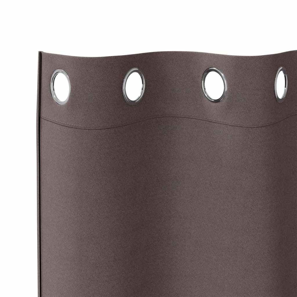 Vorhänge mit Vorhängen 2 pcs Dunkelbraun Polyester