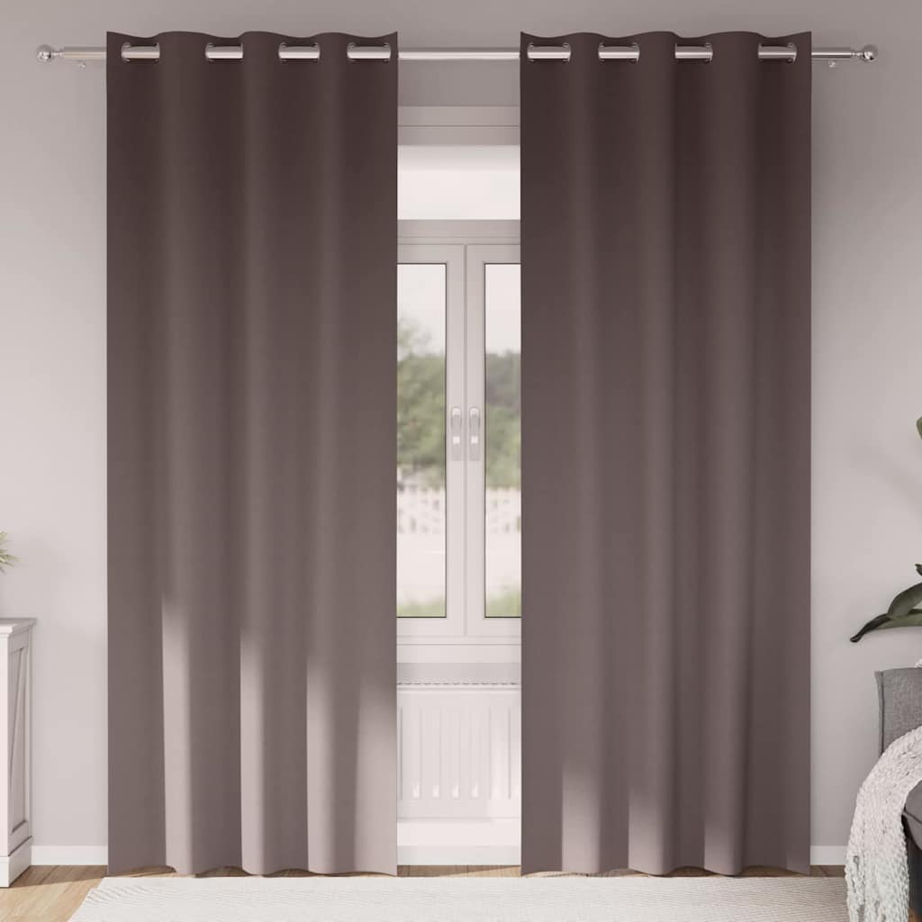 Vorhänge mit Vorhängen 2 pcs Dunkelbraun Polyester