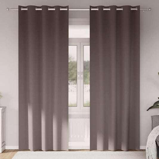 Vorhänge mit Vorhängen 2 pcs Dunkelbraun Polyester