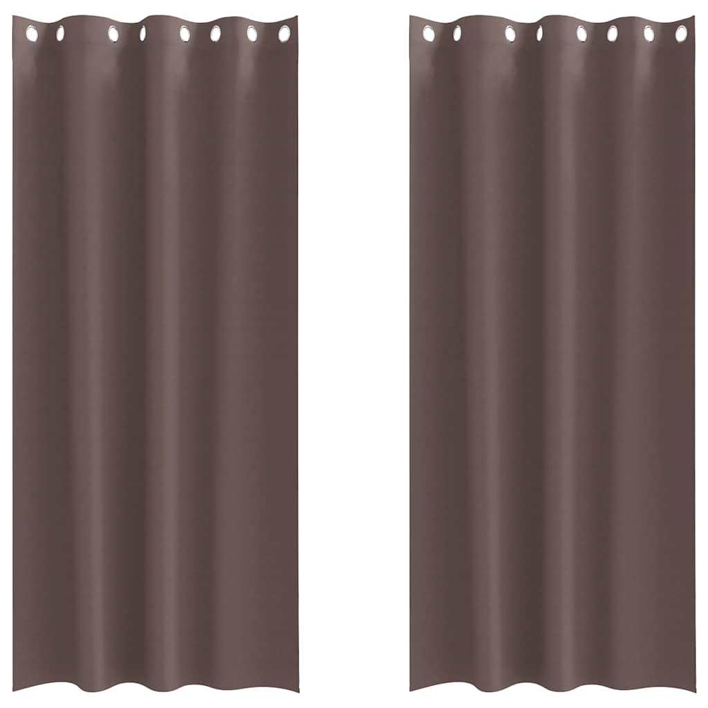 Vorhänge mit Vorhängen 2 pcs Dunkelbraun Polyester