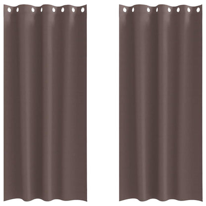 Vorhänge mit Vorhängen 2 pcs Dunkelbraun Polyester