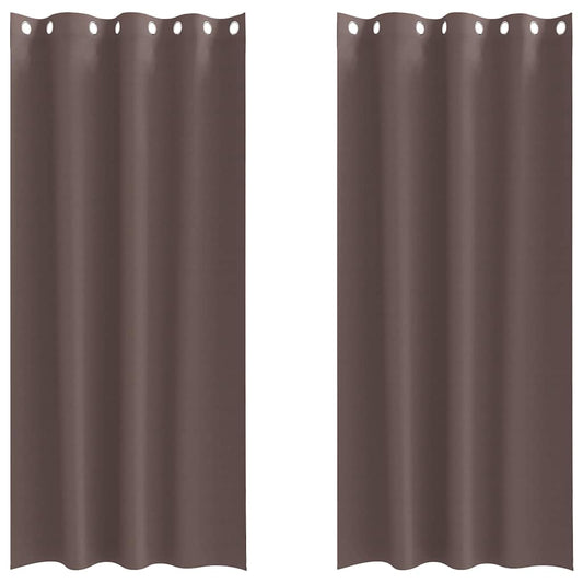 Vorhänge mit Vorhängen 2 pcs Dunkelbraun Polyester