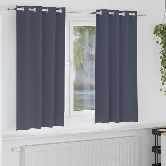 Vorhänge mit Vorhängen 2 pcs Anthrazit Polyester